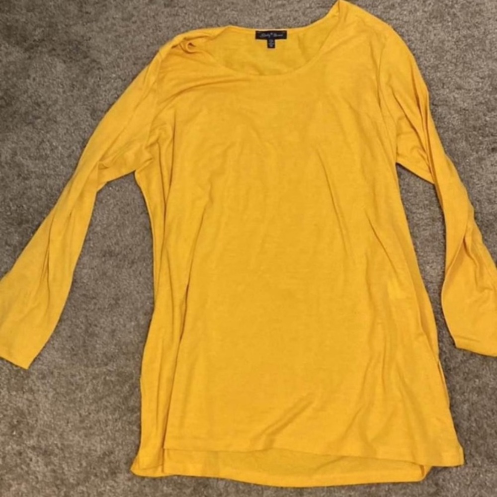 Yellow 1x long sleeve  blouse